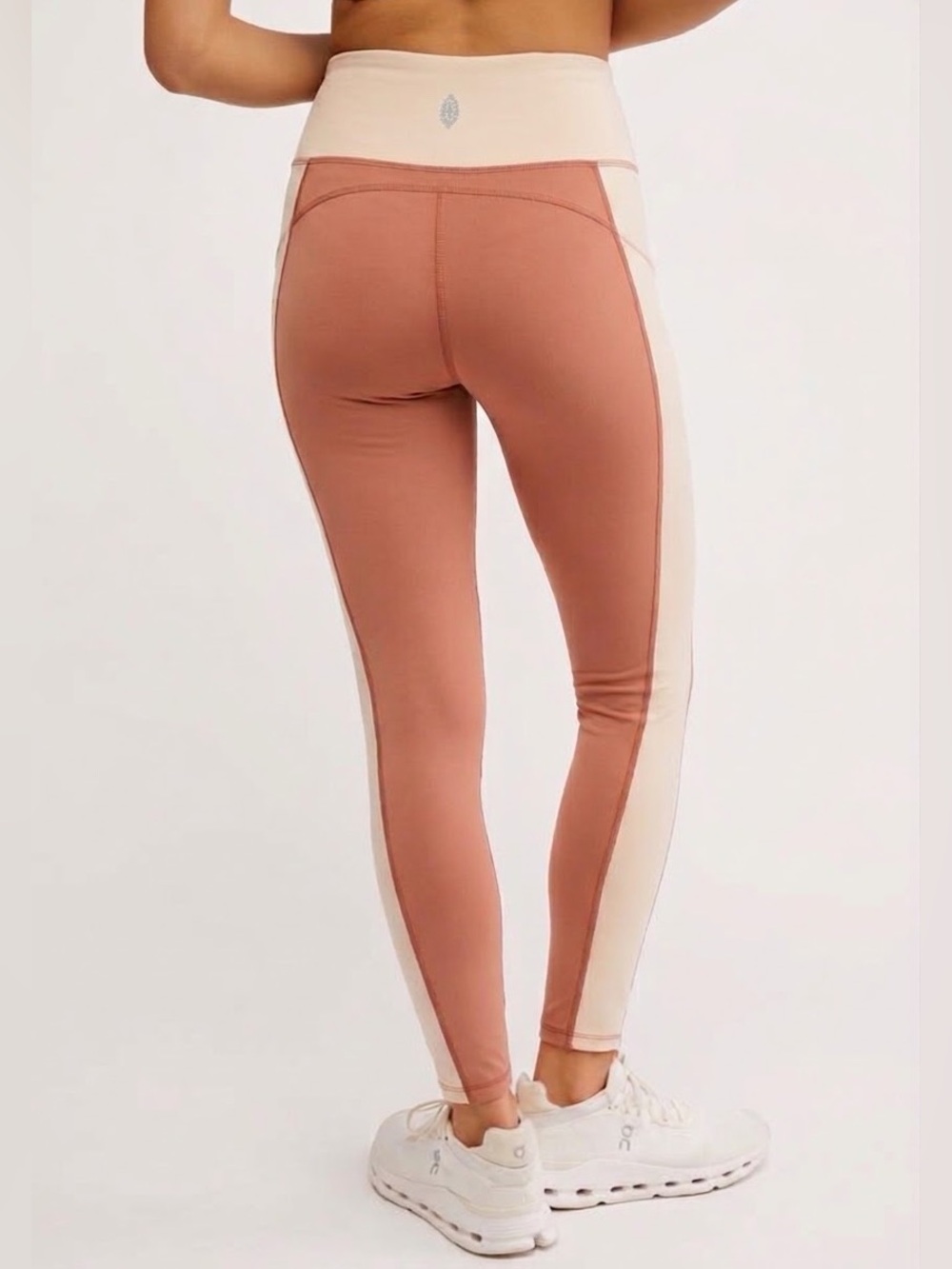 FP Movement Color Block Leggings Peach & Dusty Rose Large - Picture 2 of 10